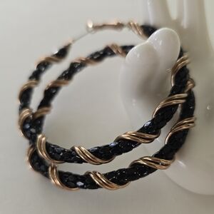 🖤 Black Scalemail Hoop Earrings